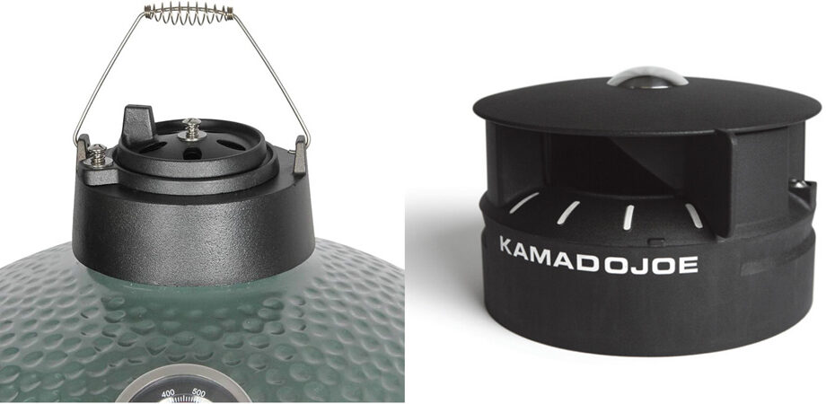 The Choice Between Using A Cast Iron Top Vent And An Aluminum Top Vent In A Kamado Grill