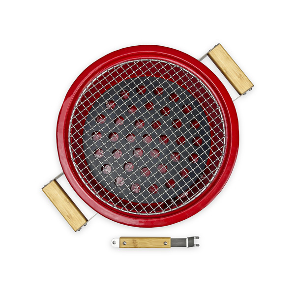 Parrilla de carbón para barbacoa, parrilla redonda Hibachi con elevador de parrilla, fabricante y proveedor japonés de parrillas cerámicas